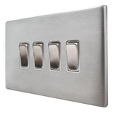 Hamilton 7G24R24SS-W G2 Satin Steel 10A quadruple 2 way light switch