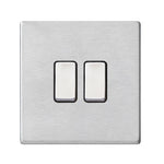 Hamilton Hartland G2 Satin Stainless 10a 2 Gang Light switch