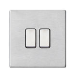 Hamilton Hartland G2 Satin Stainless 10a 2 Gang Light switch