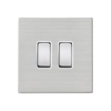 Hamilton Hartland G2 Satin Stainless 10a 2 Gang Light Switch 