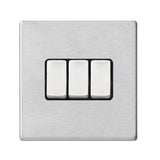 Hamilton Hartland G2 Satin Stainless 10a 3 Gang Light switch