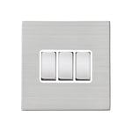 Hamilton Hartland G2 Satin Stainless 10a 3 Gang Light Switch 