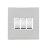 Hamilton Hartland G2 Satin Stainless 10a 3 Gang Light Switch 