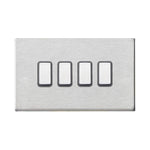 Hamilton Hartland G2 Satin Stainless 10a 4 Gang Light Switch