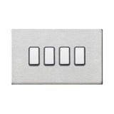 Hamilton Hartland G2 Satin Stainless 10a 4 Gang Light Switch