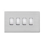 Hamilton Hartland G2 Satin Stainless 10a 4 Gang Light Switch 