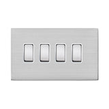 Hamilton Hartland G2 Satin Stainless 10a 4 Gang Light Switch 