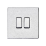 Hamilton Hartland G2 Satin Stainless 10a 2 Gang Intermediate Light Switch