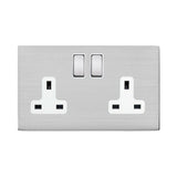 Hamilton Hartland G2 Satin Stainless 13a Double Socket