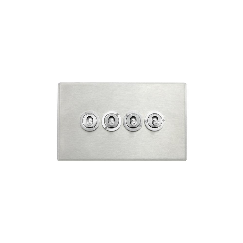 Hamilton Hartland G2 Satin Steel 20A quadruple toggle light switch 2 ...