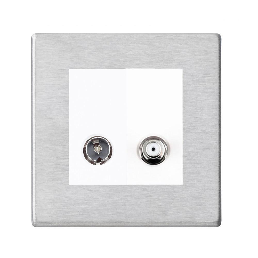 Hamilton Hartland G2 Satin Stainless TV & Satellite Socket 