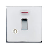 Hamilton 7G27DPNCBC-W G2 Polished Chrome 20A double pole switch with neon