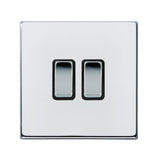 Hamilton 7G27R22BC-B G2 Polished Chrome 10A double 2 way light switch