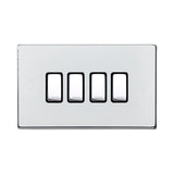 Hamilton 7G27R24BC-B G2 Polished Chrome 10A quadruple 2 way light switch