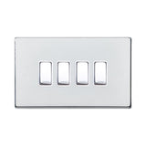 Hamilton 7G27R24BC-W G2 Polished Chrome 10A quadruple 2 way light switch