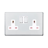 Hamilton 7G27SS2BC-W G2 Polished Chrome 13A double switched socket