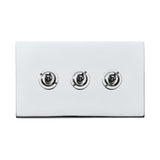 Hamilton 7G27T23 G2 Polished Chrome 20A triple toggle light switch 2 way