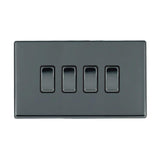 Hamilton 7G28R24BK-B G2 Black Nickel 10A quadruple 2 way light switch