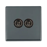 Hamilton 7G28T22 G2 Black Nickel 20A double toggle light switch 2 way