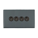 Hamilton 7G28T24 G2 Black Nickel 20A quadruple toggle light switch 2 way