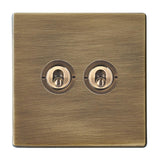 Hamilton 7G29T22 G2 Antique Brass 20A double toggle light switch 2 way