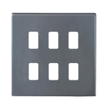 Hamilton 7G2A6GFP G2 Anthra Gray 6 Gang grid-fix face plate (face plate only)