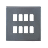 Hamilton 7G2A8GFP G2 Anthra Gray 8 Gang grid-fix face plate (face plate only)