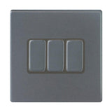 Hamilton 7G2AR23GA-QG G2 Anthra Gray 10A triple 2 way light switch