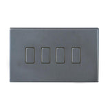 Hamilton 7G2AR24GA-QG G2 Anthra Gray 10A quadruple 2 way light switch