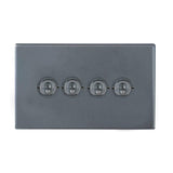 Hamilton 7G2AT24 G2 Anthra Gray 20A quadruple toggle light switch 2 way