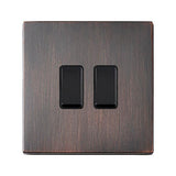 Hamilton 7G2EBR22BL-B G2 Etrium Bronze 10A double 2 way light switch