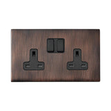 Hamilton 7G2EBSS2BL-B G2 Etrium Bronze 13A double switched socket