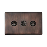 Hamilton 7G2EBT23 G2 Etrium Bronze 20A triple toggle light switch 2 way