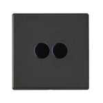 Hamilton Hartland G2 Matt Black 2 Gang 100w 2 Way LED Dimmer