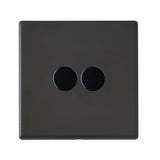 Hamilton Hartland G2 Matt Black 2 Gang 100w 2 Way LED Dimmer