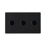 Hamilton Hartland G2 Matt Black 3 Gang 100w 2 Way LED Dimmer