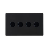 Hamilton Hartland G2 Matt Black 4 Gang 100w 2 Way LED Dimmer