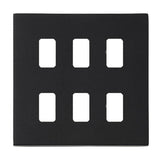 Hamilton 7G2MB6GFP G2 Matt Black 6 Gang grid-fix face plate (face plate only)