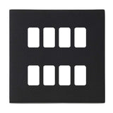 Hamilton 7G2MB8GFP G2 Matt Black 8 Gang grid-fix face plate (face plate only)