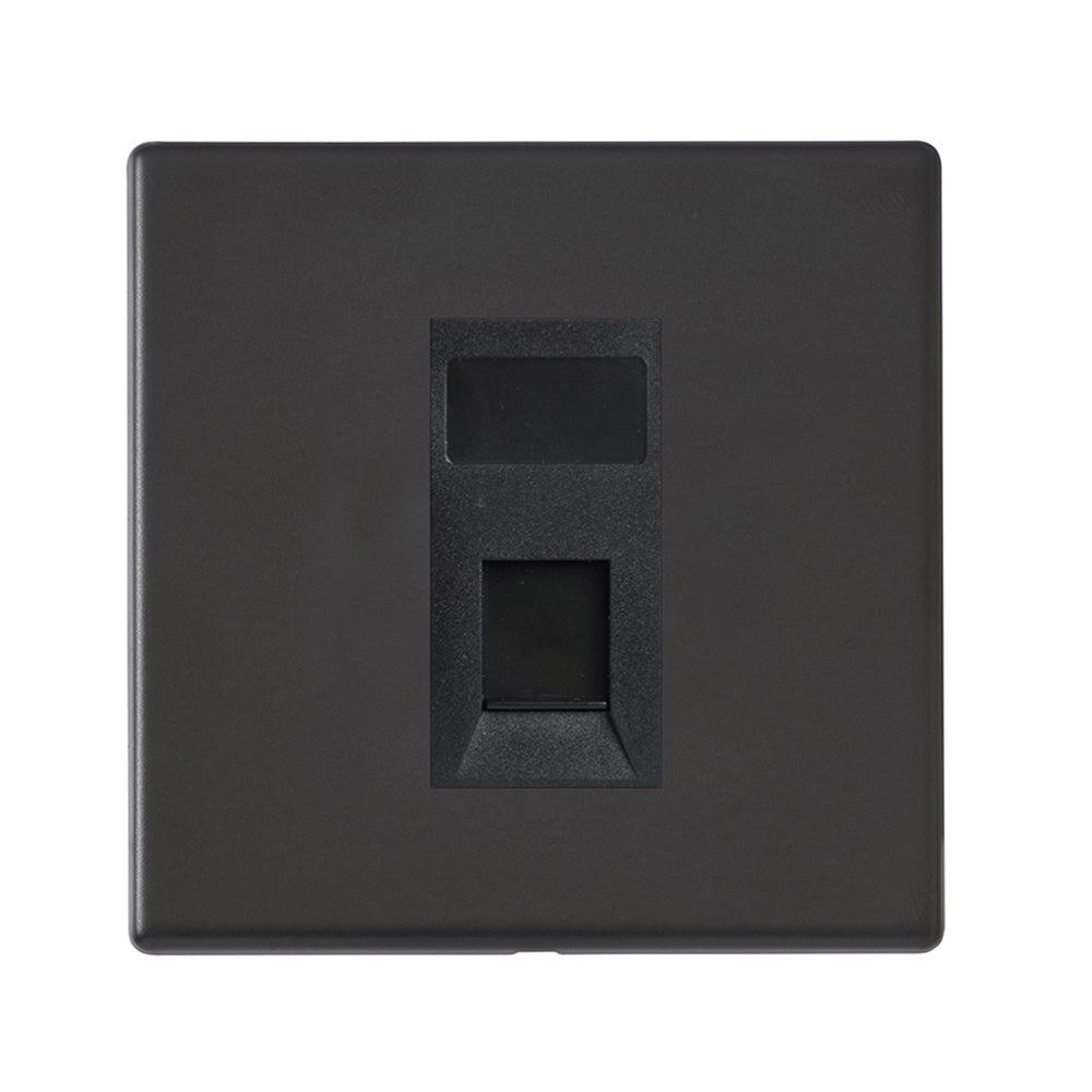 Hamilton Hartland G2 Matt Black RJ45 CAT5E Unshielded Socket