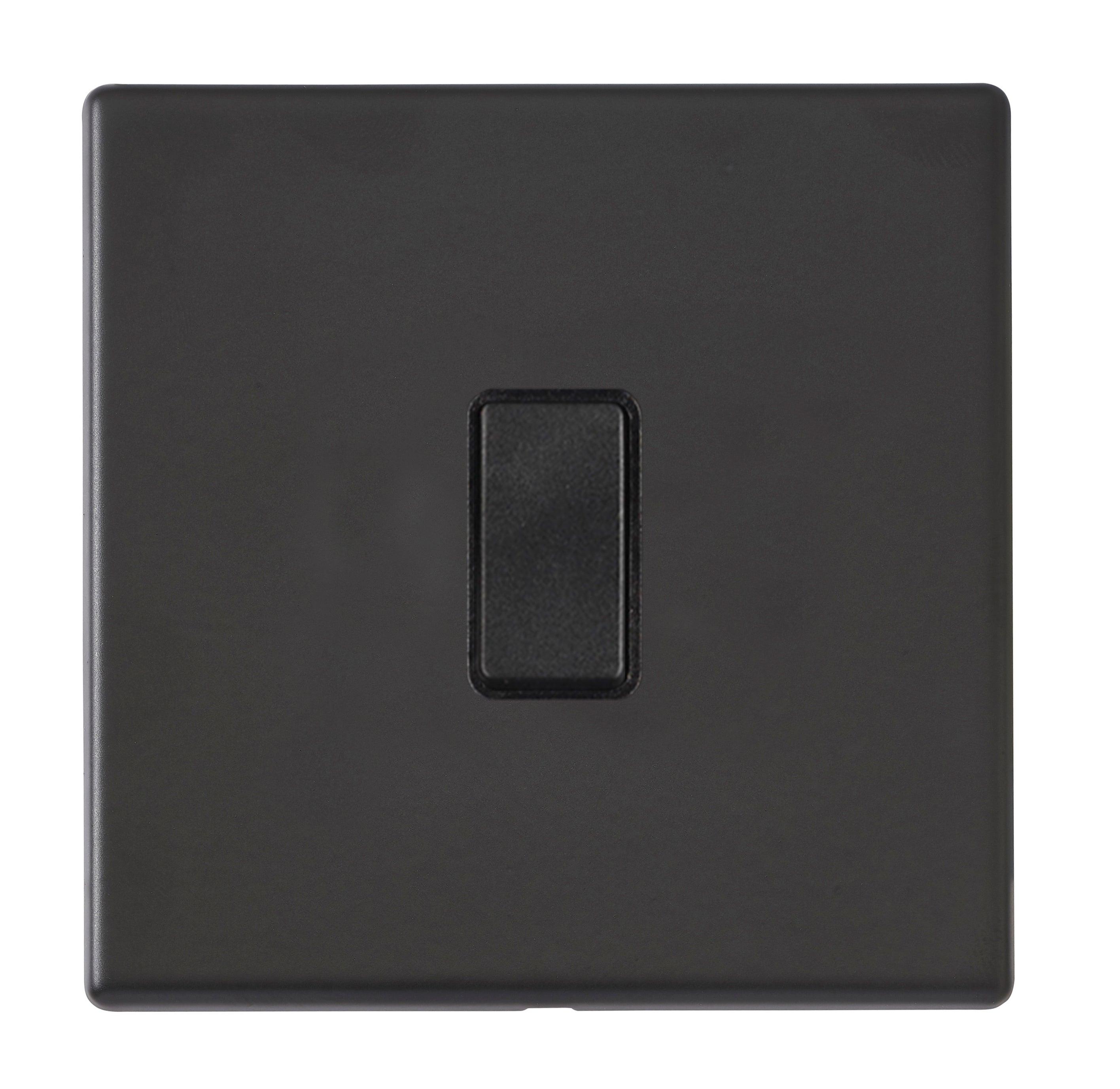 Hamilton Hartland G2 Matt Black 10a 1 Gang Light Switch