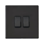 Hamilton Hartland G2 Matt Black 10a 2 Gang Light Switch