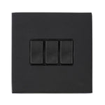 Hamilton Hartland G2 Matt Black 10a 3 Gang Light Switch