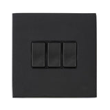 Hamilton Hartland G2 Matt Black 10a 3 Gang Light Switch