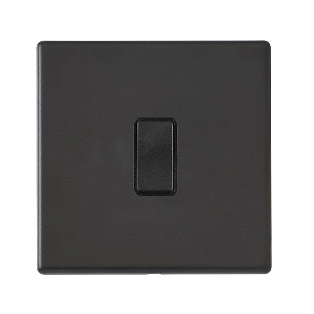 Hamilton Hartland G2 Matt Black 10a 1 Gang Intermediate Light Switch