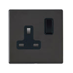 Hamilton Hartland G2 Matt Black 13a Single Socket