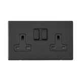 Hamilton Hartland G2 Matt Black 13a Double Socket