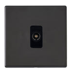 Hamilton Hartland G2 Matt Black Non-Isolated TV Socket