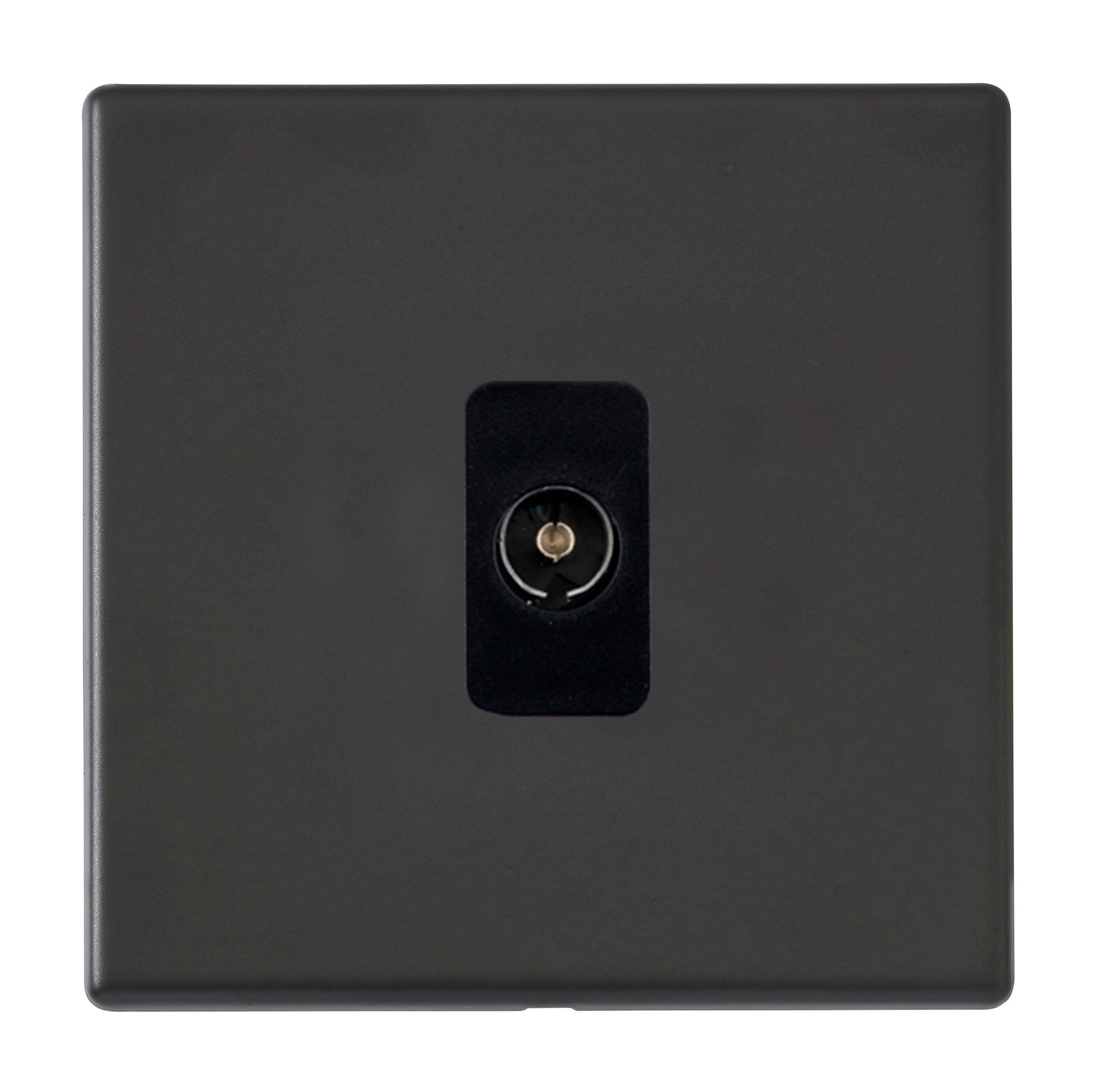 Hamilton Hartland G2 Matt Black Non-Isolated TV Socket