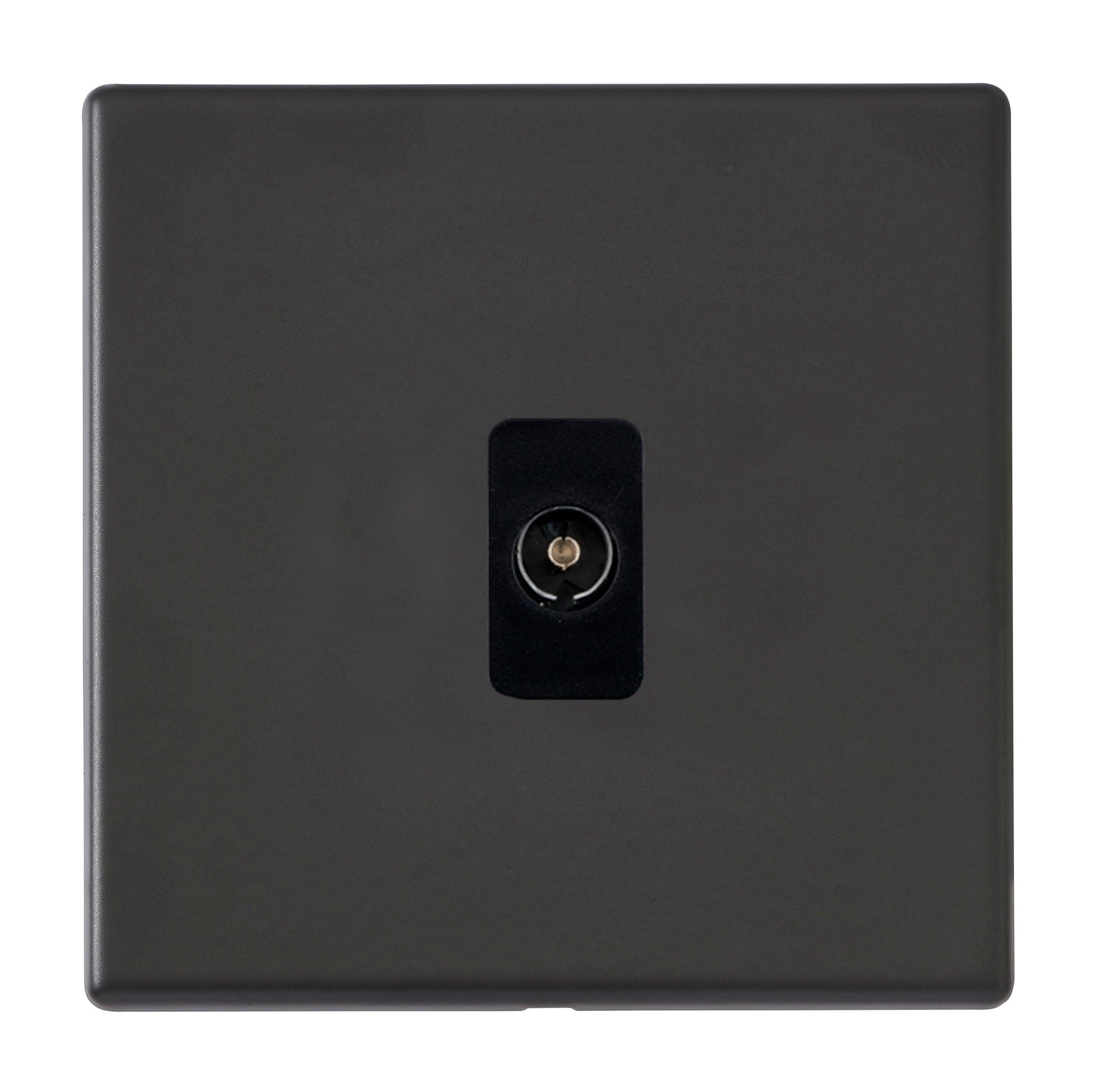 Hamilton Hartland G2 Matt Black Isolated TV Socket